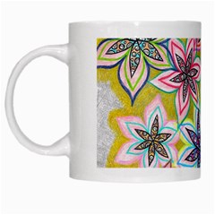 Bubble Flowers White Mugs by okhismakingart