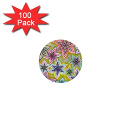 Bubble Flowers 1  Mini Buttons (100 Pack)  by okhismakingart