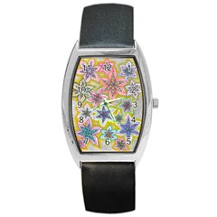 Bubble Flowers Barrel Style Metal Watch by okhismakingart