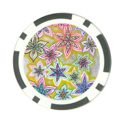 Bubble Flowers Poker Chip Card Guard by okhismakingart