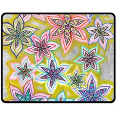 Bubble Flowers Double Sided Fleece Blanket (medium)  by okhismakingart