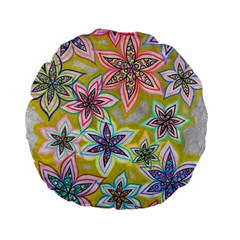 Bubble Flowers Standard 15  Premium Flano Round Cushions by okhismakingart