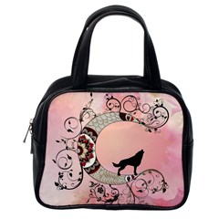 Wonderful Mandala Moon With Wolf Classic Handbag (one Side) by FantasyWorld7