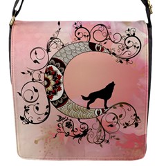 Wonderful Mandala Moon With Wolf Flap Closure Messenger Bag (s) by FantasyWorld7