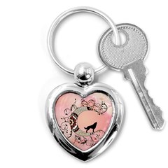 Wonderful Mandala Moon With Wolf Key Chains (heart)  by FantasyWorld7