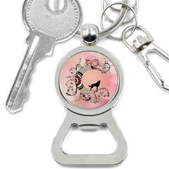 Wonderful Mandala Moon With Wolf Bottle Opener Key Chains by FantasyWorld7