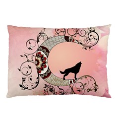 Wonderful Mandala Moon With Wolf Pillow Case by FantasyWorld7