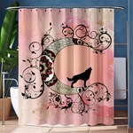 Wonderful Mandala Moon With Wolf Shower Curtain 60  x 72  (Medium)  60 x72  Curtain