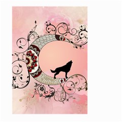 Wonderful Mandala Moon With Wolf Large Garden Flag (two Sides) by FantasyWorld7