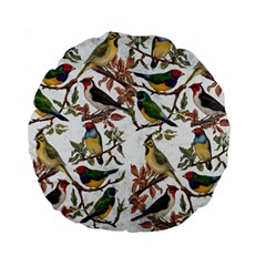 Vintage Birds Standard 15  Premium Round Cushions by Valentinaart