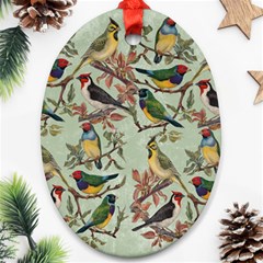 Vintage Birds Oval Ornament (two Sides) by Valentinaart