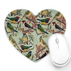 Vintage Birds Heart Mousepads by Valentinaart