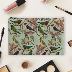 Vintage Birds Cosmetic Bag (large) by Valentinaart