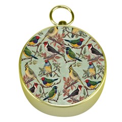 Vintage Birds Gold Compasses by Valentinaart