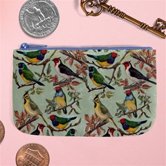 Vintage Birds Large Coin Purse by Valentinaart