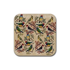 Vintage Birds Rubber Coaster (Square) 