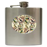 Vintage Birds Hip Flask (6 oz) Front