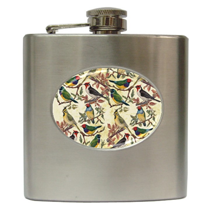 Vintage Birds Hip Flask (6 oz)