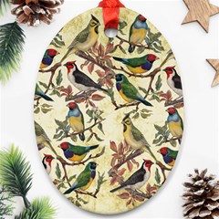 Vintage Birds Oval Ornament (two Sides) by Valentinaart