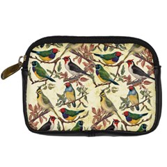 Vintage Birds Digital Camera Leather Case by Valentinaart