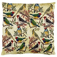 Vintage Birds Large Cushion Case (two Sides) by Valentinaart