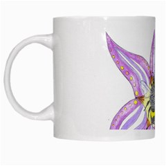 Flower And Insects White Mugs by okhismakingart