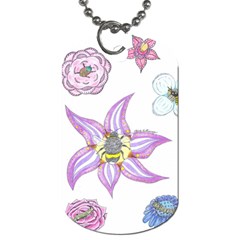 Flower And Insects Dog Tag (one Side) by okhismakingart