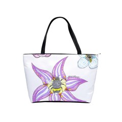 Flower And Insects Classic Shoulder Handbag by okhismakingart