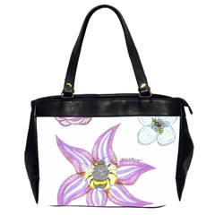 Flower And Insects Oversize Office Handbag (2 Sides) by okhismakingart