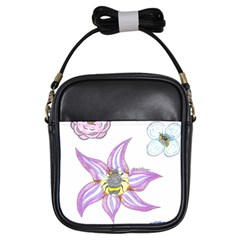 Flower And Insects Girls Sling Bag by okhismakingart