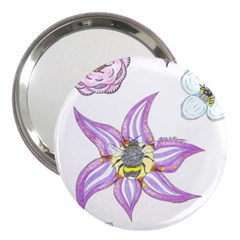 Flower And Insects 3  Handbag Mirrors by okhismakingart