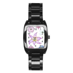 Flower And Insects Stainless Steel Barrel Watch by okhismakingart