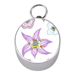 Flower And Insects Mini Silver Compasses by okhismakingart