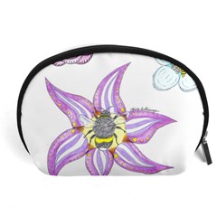 Flower And Insects Accessory Pouch (large) by okhismakingart