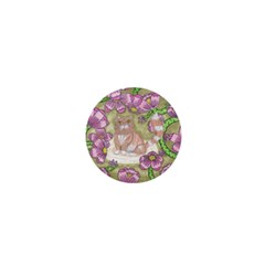 Fluffy Cat In A Garden  1  Mini Magnets by okhismakingart