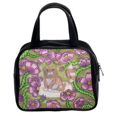 Fluffy Cat In A Garden  Classic Handbag (two Sides) by okhismakingart