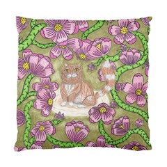 Fluffy Cat In A Garden  Standard Cushion Case (two Sides) by okhismakingart