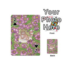 Fluffy Cat In A Garden  Playing Cards 54 (mini) by okhismakingart