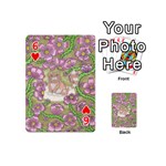 Fluffy Cat in a Garden  Playing Cards 54 (Mini) Front - Heart6