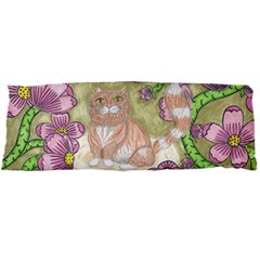 Fluffy Cat In A Garden  Body Pillow Case Dakimakura (two Sides) by okhismakingart