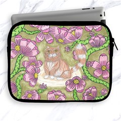 Fluffy Cat In A Garden  Apple Ipad 2/3/4 Zipper Cases by okhismakingart