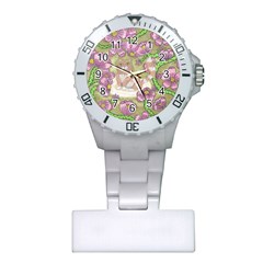 Fluffy Cat In A Garden  Plastic Nurses Watch by okhismakingart