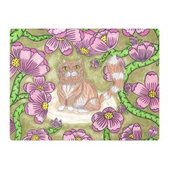 Fluffy Cat In A Garden  Double Sided Flano Blanket (mini)  by okhismakingart