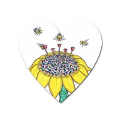 Bees At Work  Heart Magnet by okhismakingart