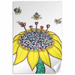 Bees At Work  Canvas 20  X 30  by okhismakingart