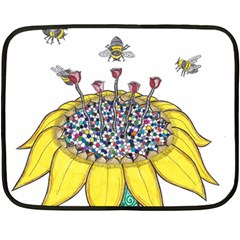 Bees At Work  Double Sided Fleece Blanket (mini)  by okhismakingart