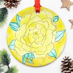 Neutral Rose Watercolor Ornament (round) by okhismakingart