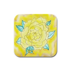 Neutral Rose Watercolor Rubber Square Coaster (4 Pack)  by okhismakingart