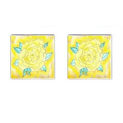 Neutral Rose Watercolor Cufflinks (square) by okhismakingart