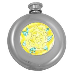 Neutral Rose Watercolor Round Hip Flask (5 Oz) by okhismakingart